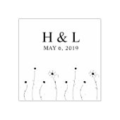 Simple Charming Initials Delicate Wildflowers Rubberstempel (Afrduk)