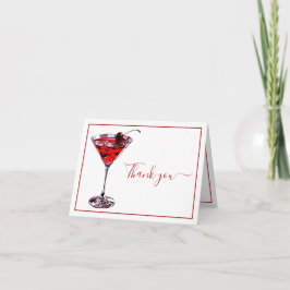 Simple Cherry Cocktail Martini  Bedankkaart