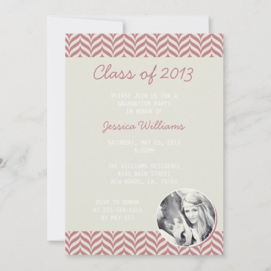 Simple Chevron-Afstuderen | Rood Kaart (Achterkant)