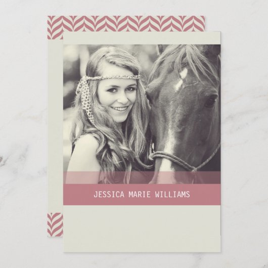 Simple Chevron-Afstuderen | Rood Kaart (Voorkant / Achterkant)