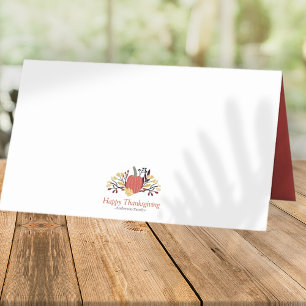 Simple Chic Autumn Pumpkins Thanksgiving Plaatskaartje