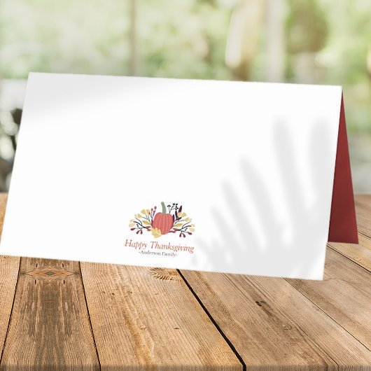 Simple Chic Autumn Pumpkins Thanksgiving Plaatskaartje