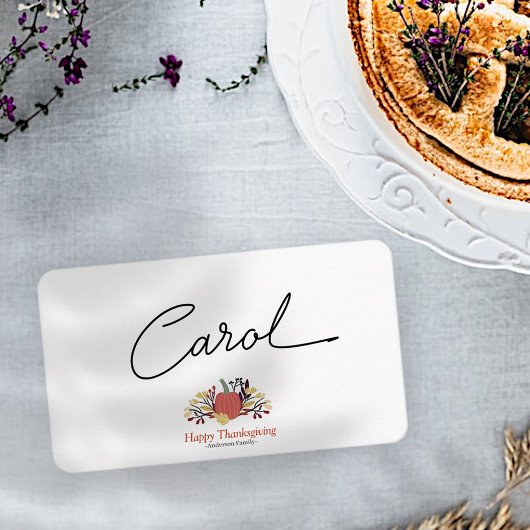 Simple Chic Autumn Pumpkins Thanksgiving Plaatskaartje