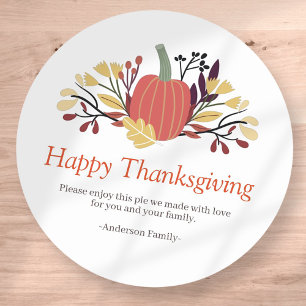 Simple Chic Autumn Pumpkins Thanksgiving Ronde Sticker