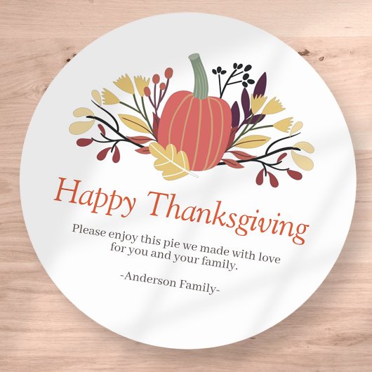 Simple Chic Autumn Pumpkins Thanksgiving Ronde Sticker