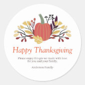 Simple Chic Autumn Pumpkins Thanksgiving Ronde Sticker (Voorkant)