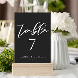 Simple Chic Black Wedding Table Number Kaart