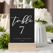 Simple Chic Black Wedding Table Number Kaart