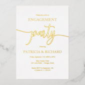 Simple Chic Calligraphy Engagement Party Folie Uitnodiging (Voorkant)