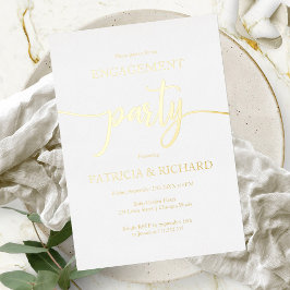 Simple Chic Calligraphy Engagement Party Folie Uitnodiging