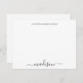 Simple Chic Calligraphy Stationery Notitiekaartje (Voorkant / Achterkant)
