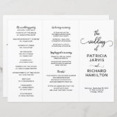 Simple Chic Calligraphy Wedding Ceremony Program (Voorkant / Achterkant)