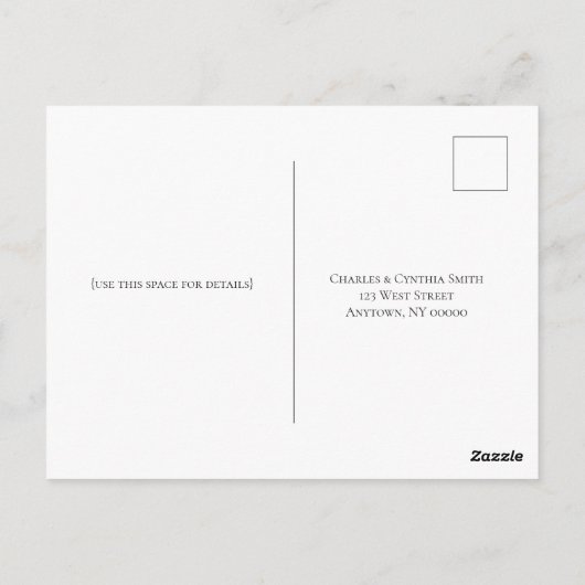 Simple Chic Calligraphy Weduwend Response RSVP-kaa Briefkaart (Achterkant)