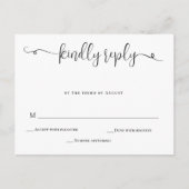 Simple Chic Calligraphy Weduwend Response RSVP-kaa Briefkaart (Voorkant)