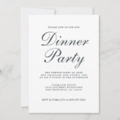 Simple Chic Calligraphy White Dinner Party Kaart (Voorkant)