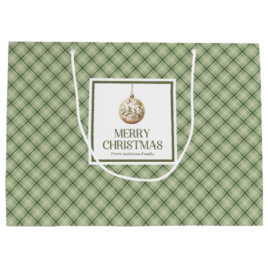 Simple Chic Christmas Gift Bag Soft Pastel Minimal Groot Cadeauzakje (Achterkant)