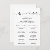 Simple Chic Custom Entourage list bruiloft Informatiekaartje (Voorkant / Achterkant)