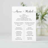 Simple Chic Custom Entourage list bruiloft Informatiekaartje (Staand voorkant)