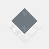 Simple Chic Custom Monogramed Paper Napkins Grey Servet (Hoek)
