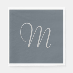 Simple Chic Custom Monogramed Paper Napkins Grey Servetten
