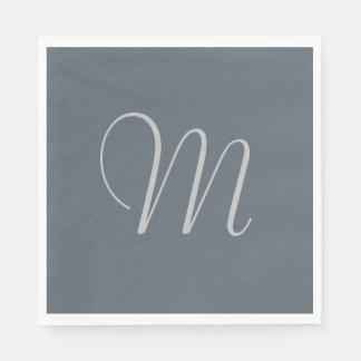 Simple Chic Custom Monogramed Paper Napkins Grey Servetten