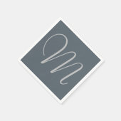 Simple Chic Custom Monogramed Paper Napkins Grey Servetten (Hoek)