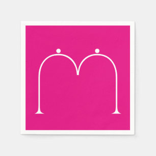 Simple Chic Custom Monogramed Paper Napkins Pink Servet