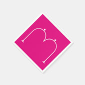 Simple Chic Custom Monogramed Paper Napkins Pink Servet (Hoek)