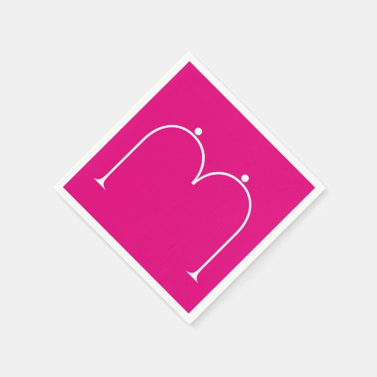 Simple Chic Custom Monogramed Paper Napkins Pink Servet (Hoek)