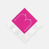 Simple Chic Custom Monogramed Paper Napkins Pink Servetten (Hoek)