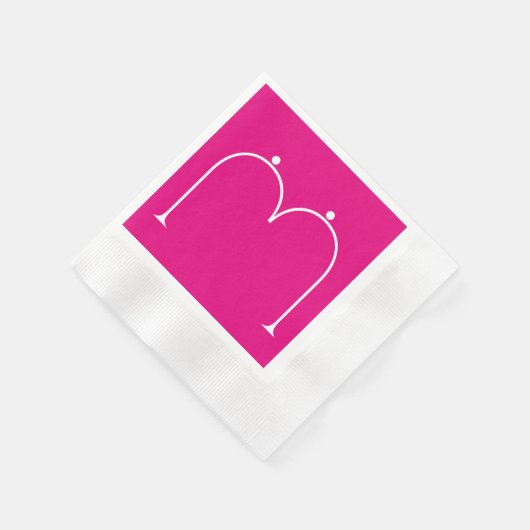 Simple Chic Custom Monogramed Paper Napkins Pink Servetten (Hoek)