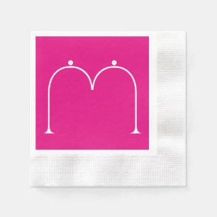 Simple Chic Custom Monogramed Paper Napkins Pink Servetten