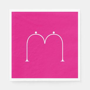 Simple Chic Custom Monogramed Paper Napkins Pink Servetten