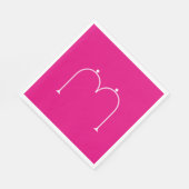 Simple Chic Custom Monogramed Paper Napkins Pink Servetten (Hoek)