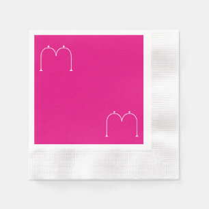Simple Chic Custom Monogramed Paper Napkins Pink Servetten