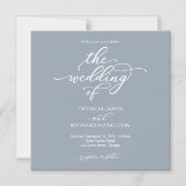 Simple Chic Dusty Blue Wedding Magnetic Invitation Magnetische Uitnodiging (Voorkant)