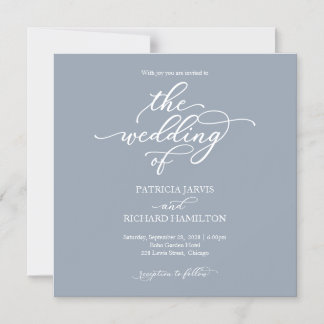 Simple Chic Dusty Blue Wedding Magnetic Invitation Magnetische Uitnodiging