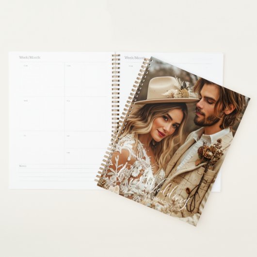 Simple Chic Elegant Calligraphy Photo Wedding Planner (Display)