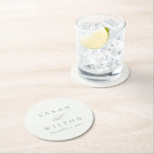 Simple Chic Elegant Script Black White Wedding Ronde Kartonnen Onderzetter (Insitu)