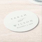 Simple Chic Elegant Script Black White Wedding Ronde Kartonnen Onderzetter (Gebogen)