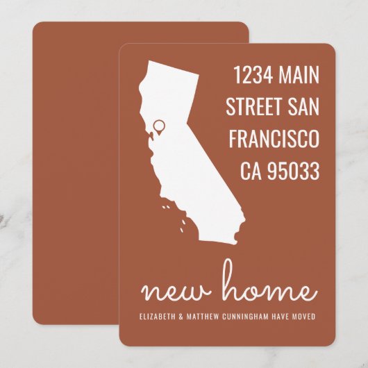 Simple Chic en Fun New Home Notice Kaart (Voorkant / Achterkant)