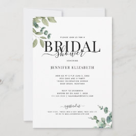Simple Chic Eucalyptus Vrijgezellenfeest Kaart