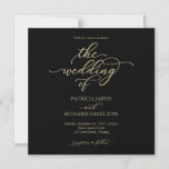 Simple Chic Gold Black Wedding Magnetic Invitation Magnetische Uitnodiging<br><div class="desc">Simple Chic Gold Black Wedding Magnetic Invitation</div>