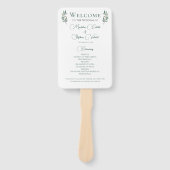 Simple Chic Green Botanical Fall Wedding Programme Handwaaier (Voorkant)