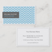Simple Chic Light Blue Chevron Zigzag Profile Card Visitekaartje (Voorkant / Achterkant)