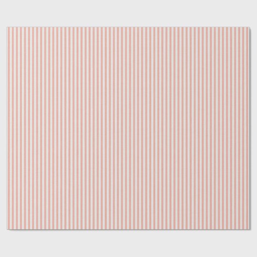 Simple Chic Linen Look Striped Pattern Coral Pink Cadeaupapier (Vlak)