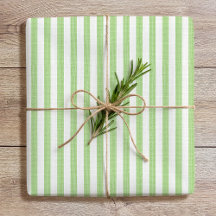 Simple Chic Linen Look Striped Pattern Green White