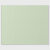 Simple Chic Linen Look Striped Pattern Green White Cadeaupapier (Vlak)