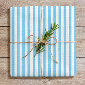 Simple Chic Linen Look Striped Pattern Light Blue Cadeaupapier