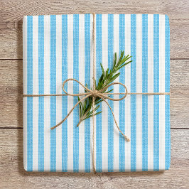 Simple Chic Linen Look Striped Pattern Light Blue Cadeaupapier